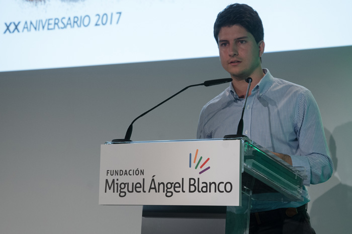 Intervención de Diego Gago en el acto central de la campaña XX ANIVERSARIO MIGUEL ANGEL BLANCO, LA CONCIENCIA DESPIERTA.